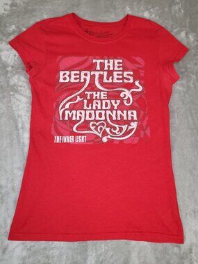 The Beatles Lady Madonna Red Graphic T-Shirt Medium Outpost Trading Co Made USA